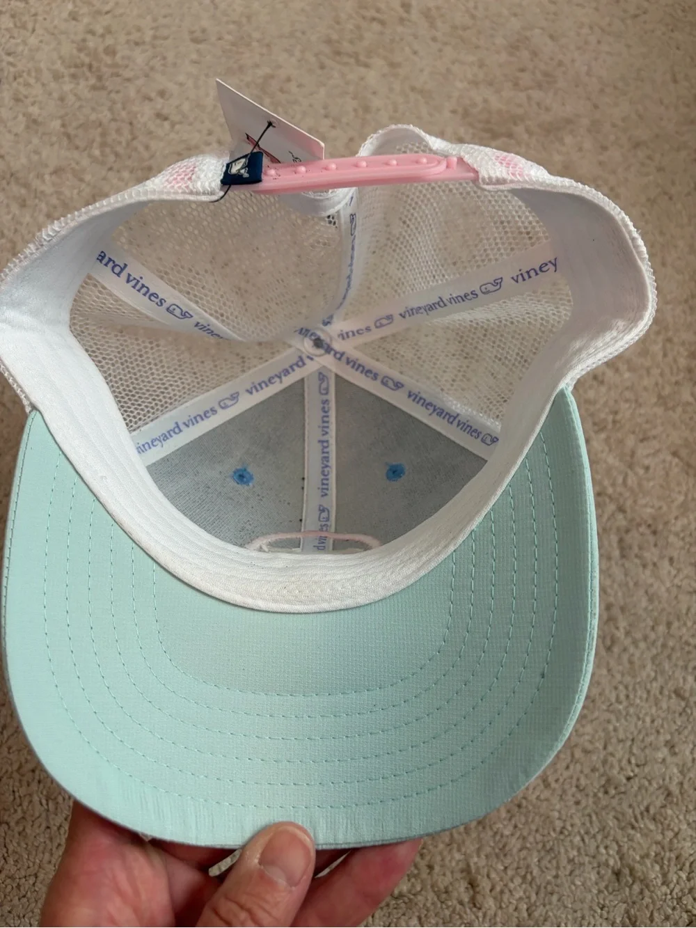 Vineyard Vines NWT Whale Dot Performance Trucker Hat Periwinkle Pink Unisex OS